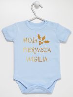 moja pierwsza wigilia body z krótkim rękawem kolor błękitny 155