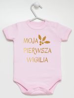 moja pierwsza wigilia body z krótkim rękawem kolor różowy 155