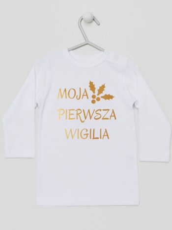 moja pierwsza wigilia koszulka z długim rękawem kolor biały 155