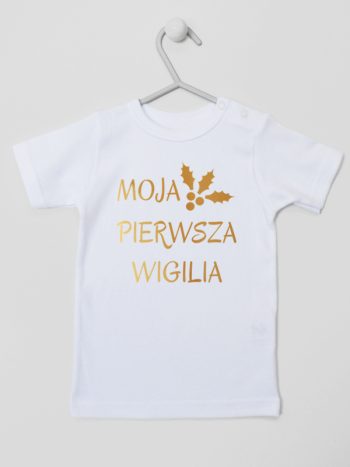 moja pierwsza wigilia koszulka z krótkim rękawem kolor biały 155