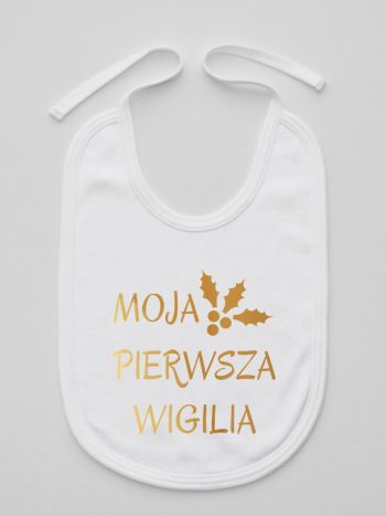 moja pierwsza wigilia śliniak niemowlęcy kolor biały 155