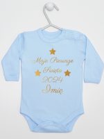 moje pierwsze święta bożego narodzenia body z długim rękawem kolor błękitny 153