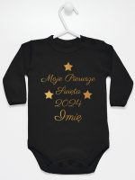 moje pierwsze święta bożego narodzenia body z długim rękawem kolor czarny 153