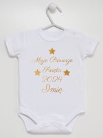 moje pierwsze święta bożego narodzenia body z krótkim rękawem kolor biały 153