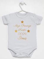 moje pierwsze święta bożego narodzenia body z krótkim rękawem kolor szary 153