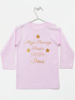 moje pierwsze święta bożego narodzenia koszulka z długim rękawem kolor różowy 153
