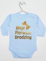 moje pierwsze urodziny body z długim rękawem kolor błękitny 057