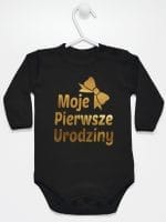 moje pierwsze urodziny body z długim rękawem kolor czarny 057