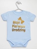 moje pierwsze urodziny body z krótkim rękawem kolor błękitny 057