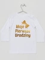 moje pierwsze urodziny koszulka z długim rękawem kolor biały 057
