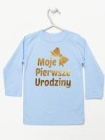 moje pierwsze urodziny koszulka z długim rękawem kolor błękitny 057