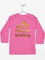moje pierwsze urodziny koszulka z długim rękawem kolor ciemny różowy 057