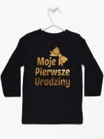 moje pierwsze urodziny koszulka z długim rękawem kolor czarny 057