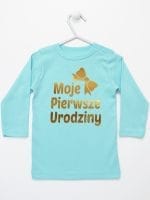 moje pierwsze urodziny koszulka z długim rękawem kolor miętowy 057