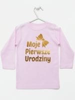 moje pierwsze urodziny koszulka z długim rękawem kolor różowy 057