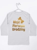 moje pierwsze urodziny koszulka z długim rękawem kolor szary 057