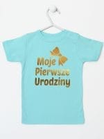 moje pierwsze urodziny koszulka z krótkim rękawem kolor miętowy 057