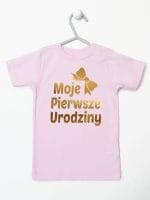 moje pierwsze urodziny koszulka z krótkim rękawem kolor różowy 057