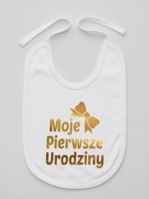 moje pierwsze urodziny śliniak niemowlęcy kolor biały 057