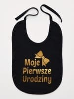 moje pierwsze urodziny śliniak niemowlęcy kolor czarny 057