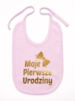 moje pierwsze urodziny śliniak niemowlęcy kolor różowy 057