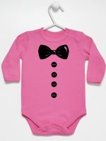 muszka z guzikami body z długim rękawem kolor ciemny różowy 222