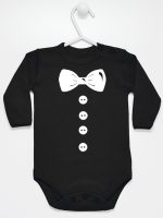 muszka z guzikami body z długim rękawem kolor czarny 222