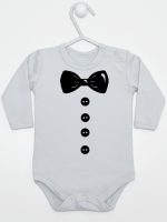 muszka z guzikami body z długim rękawem kolor szary 222