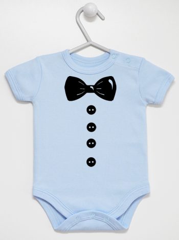 muszka z guzikami body z krótkim rękawem kolor błękitny 222