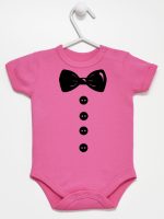 muszka z guzikami body z krótkim rękawem kolor ciemny rózowy 222