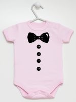 muszka z guzikami body z krótkim rękawem kolor różowy 222