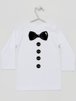 muszka z guzikami koszulka z długim rękawem kolor biały 222