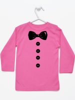 muszka z guzikami koszulka z długim rękawem kolor ciemny różowy 222