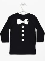 muszka z guzikami koszulka z długim rękawem kolor czarny 222