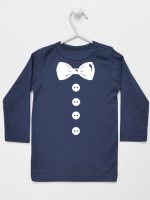 muszka z guzikami koszulka z długim rękawem kolor granatowy 222