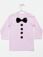 muszka z guzikami koszulka z długim rękawem kolor różowy 222