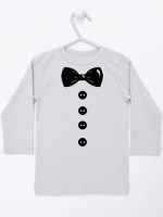 muszka z guzikami koszulka z długim rękawem kolor szary 222