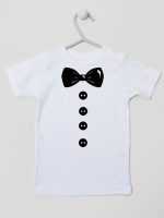 muszka z guzikami koszulka z krótkim rękawem kolor biały 222