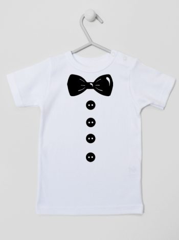 muszka z guzikami koszulka z krótkim rękawem kolor biały 222