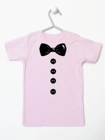muszka z guzikami koszulka z krótkim rękawem kolor różowy 222