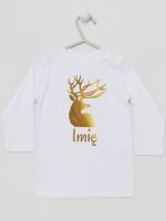 na boże narodzenie z imieniem koszulka z długim rękawem kolor biały 152