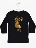 na boże narodzenie z imieniem koszulka z długim rękawem kolor czarny 152