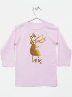 na boże narodzenie z imieniem koszulka z długim rękawem kolor różowy 152