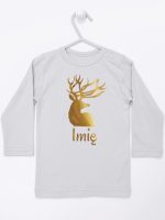 na boże narodzenie z imieniem koszulka z długim rękawem kolor szary 152