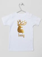 na boże narodzenie z imieniem koszulka z krótkim rękawem kolor biały 152