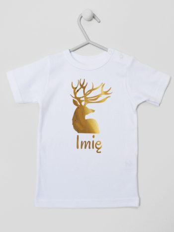 na boże narodzenie z imieniem koszulka z krótkim rękawem kolor biały 152