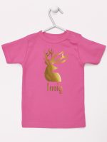 na boże narodzenie z imieniem koszulka z krótkim rękawem kolor ciemny różowy 152