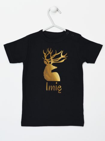 na boże narodzenie z imieniem koszulka z krótkim rękawem kolor czarny 152