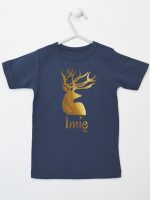 na boże narodzenie z imieniem koszulka z krótkim rękawem kolor granatowy 152