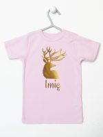na boże narodzenie z imieniem koszulka z krótkim rękawem kolor różowy 152